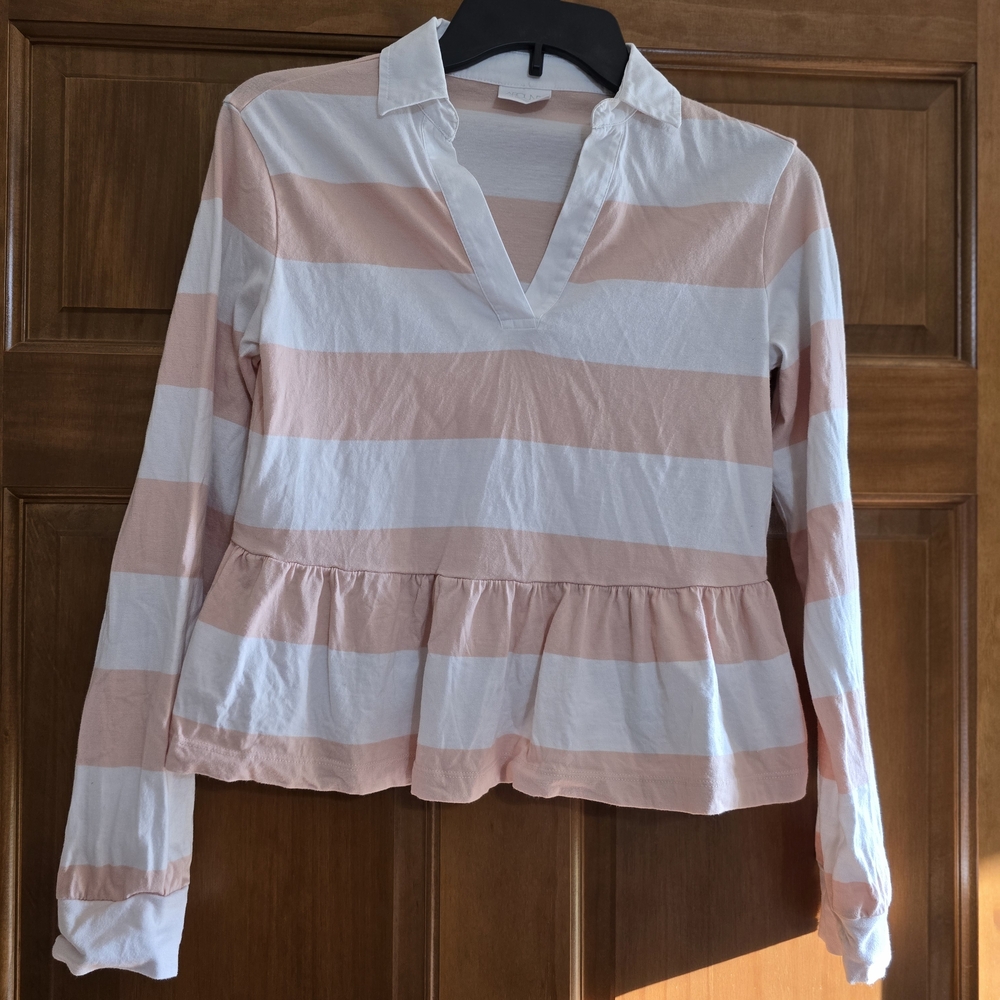 Abound Pink and White Striped Blouse